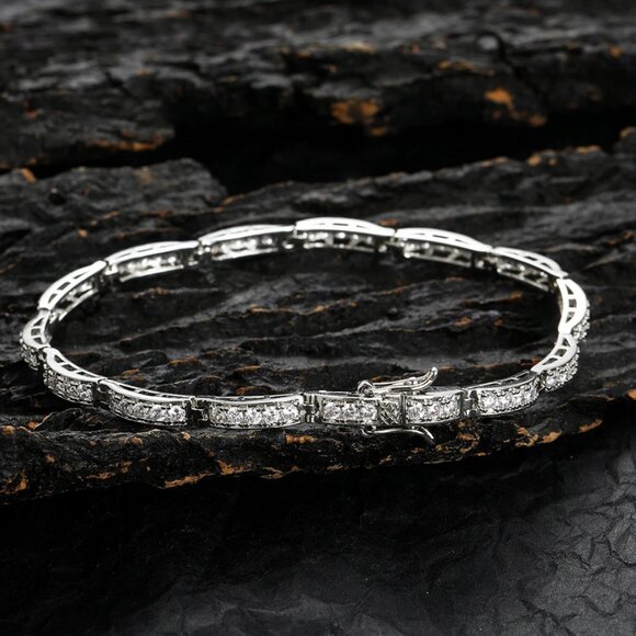 Solid Sterling Silver Womens 2ct Diamond Tennis Bracelet Ladies 7" 8" Jewelry - Picture 1 of 6